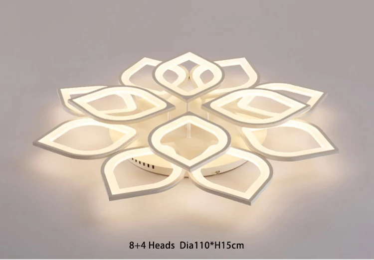 8 4 Heads Dia110cm AC85V~ 260V современные светодиодные потолочные лампы для гостиной спальни креативные Цветочные светильники потолочные лампы - Цвет корпуса: 8 4 Heads Dia110cm