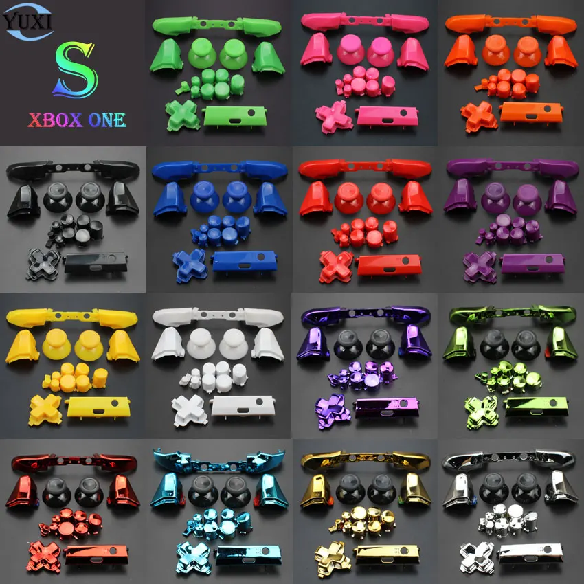 YuXi запасная часть ремонт хром ABXY Dpad триггеры полный набор кнопок контроллер мод для Xbox One S XboxOne S