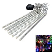 waterproof led meteor shower rain lights 30cm 8 tubes 100 240v icicle snow raindrop outdoor light with euus power adapter