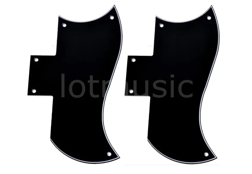 2 шт. Гитара Pickguard стандартный 3-слойный черный отверстия для сменный фиксатор