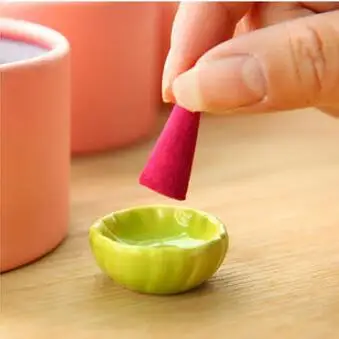 40 шт. благовония + 1 горелка смешанный аромат конус Stowage Красочные конусы розовый