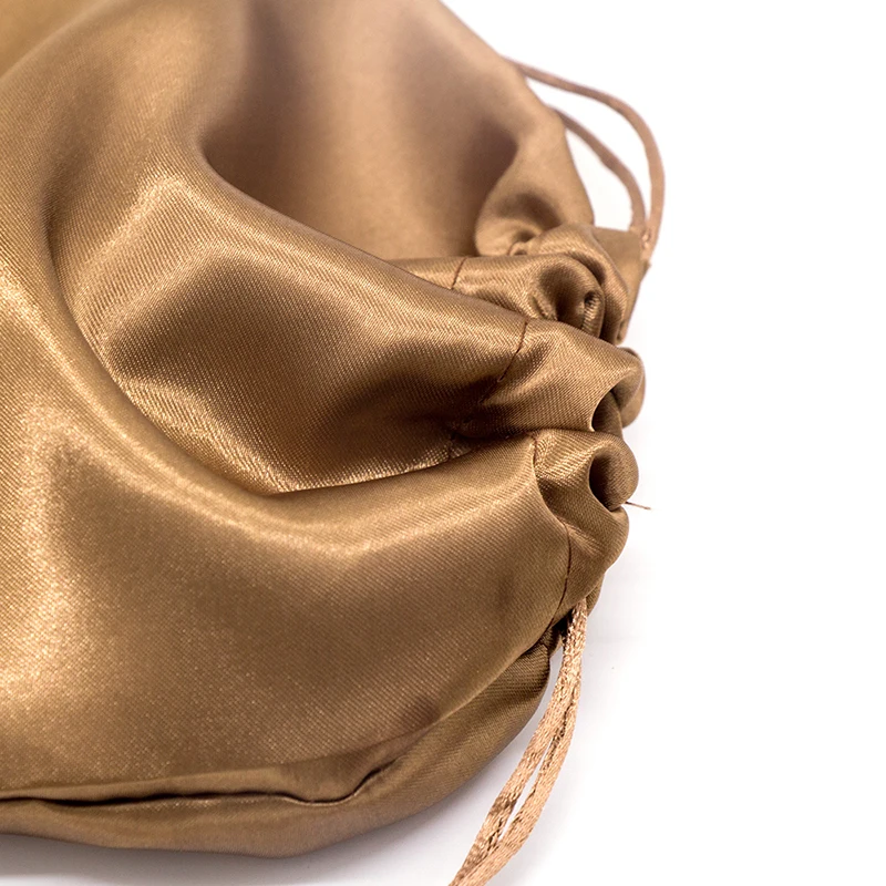 Изготовленный на заказ логотип парик коричневые упаковочные мешки атласные