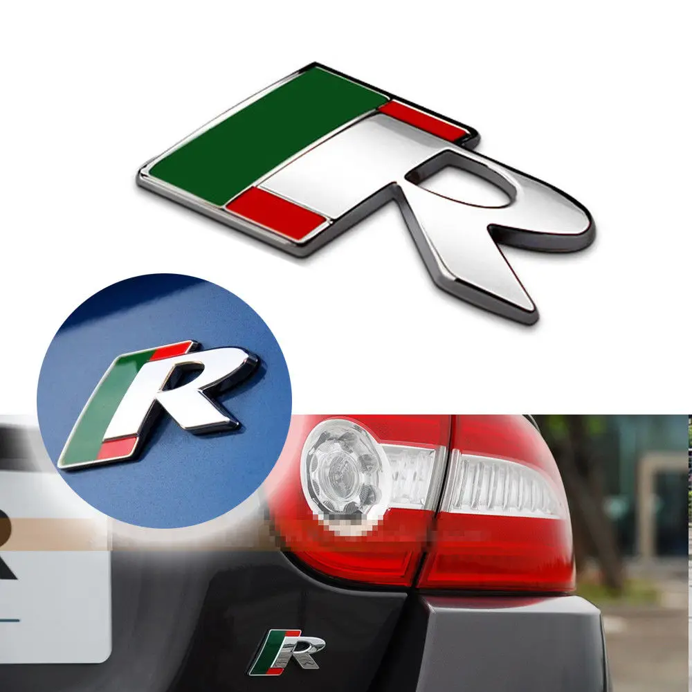 3D металлический логотип R гоночная Спортивная Автомобильная наклейка с эмблемой