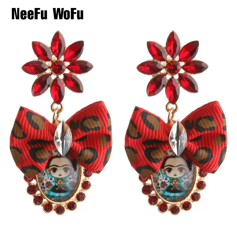 NeeFu WoFu висячие серьги с кристаллами большие Овальные желтые длинные воплощение