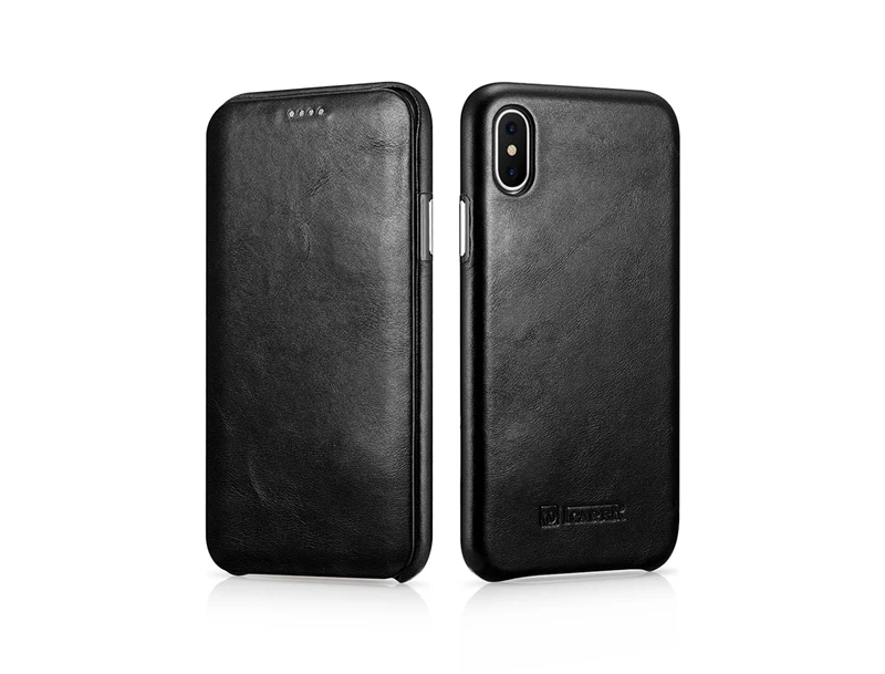 Ретро Тонкий чехол-книжка из натуральной воловьей кожи для iPhone X XR, бизнес-чехол из натуральной кожи для смартфона Apple iPhone XS Max