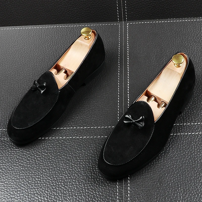 CuddlyIIPanda Men Fashion Casual Loafers Summer Pointed Toe Breathable Driving Shoes Male Butterfly-knot Wedding Dress | Обувь