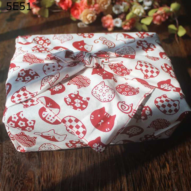 Японский стиль большой носовой платок furoshiki хлопок 100%/принт кошки/много