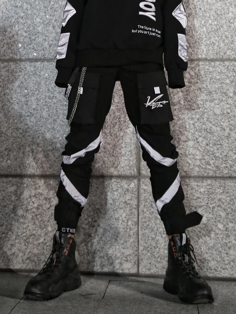 Новинка 2018 мужские модные штаны на весну и осень в стиле хип хоп с эластичной