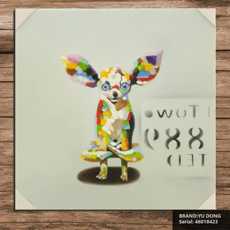 Собака Животное Абстрактная Живопись маслом Рисование искусство Спрей Без Рамы