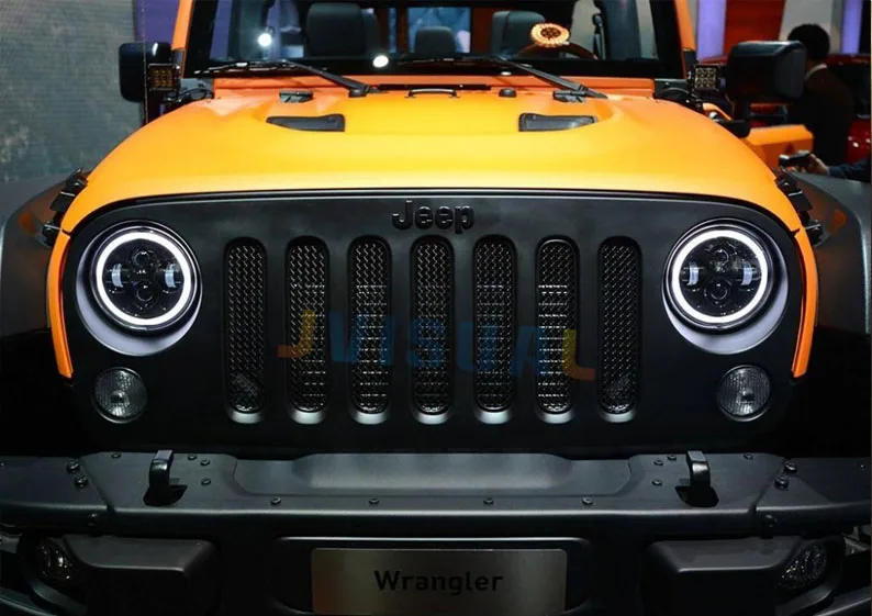 7-дюймовый светодиодный комплект для фар " светодиодный фонарь H4 для Jeep с угловым глазом для Jeep Lada Niva Toyota UAZ 4x4