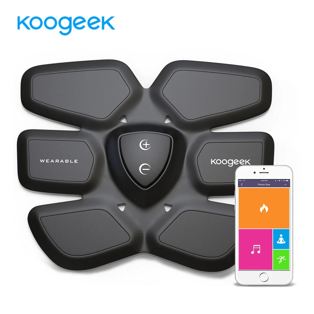 Koogeek EMS, умный фитнес-тренажер, тренажер для брюшной полости, для похудения, для мышц живота, интенсивный учебный массажер
