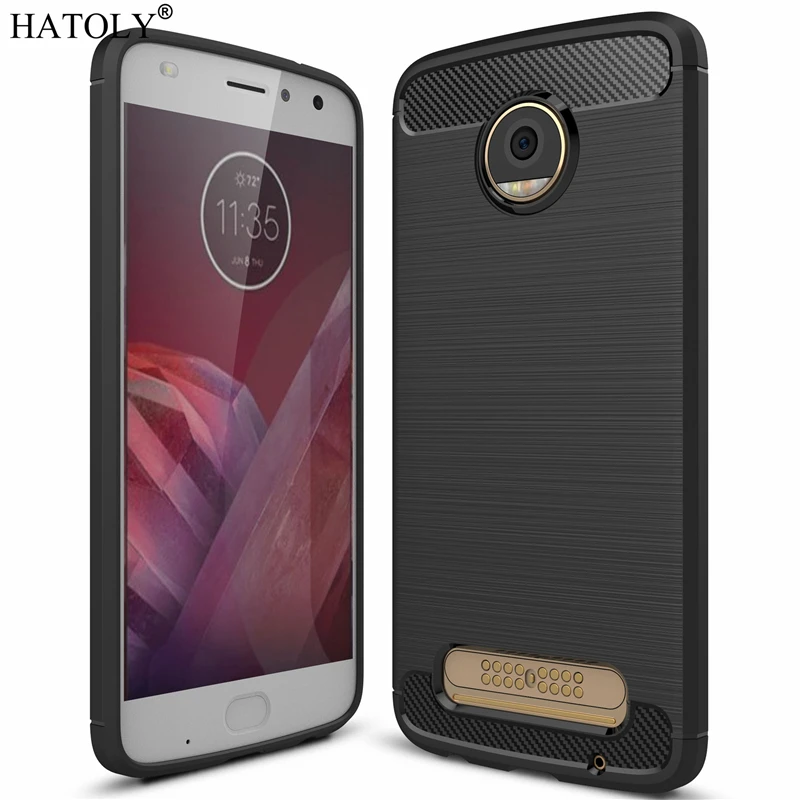 HATOLY For Capa Motorola Moto Z2 Play Case Anti-knock Soft TPU Brushed Rugger Silicone Phone Play( |