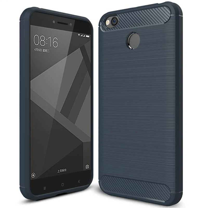 360 полный защитный чехол для Xiaomi Redmi 4X роскошный мягкий из углеродного волокна и