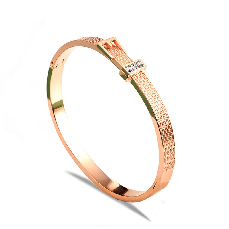 URSJEWELRY розовый золотой браслет на запястье браслеты для женщин сделаны из нержавеющей стали 316L гипоаллергенные римские ювелирные изделия с цифрами - Окраска металла: rose gold 56