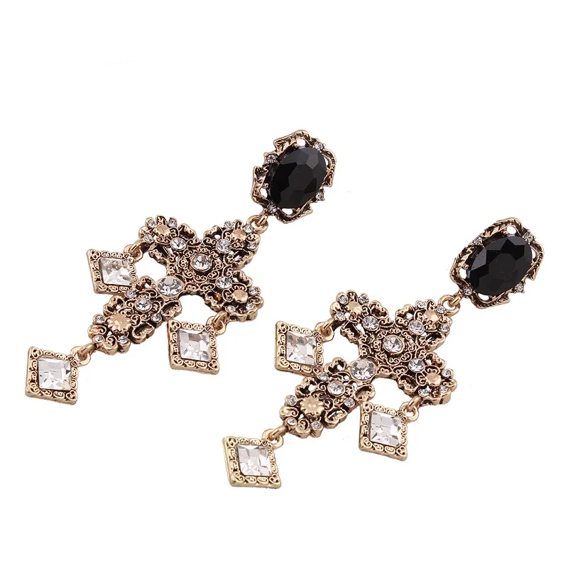 Длинные серьги-подвески в стиле барокко с перекрестными кисточками винтажный