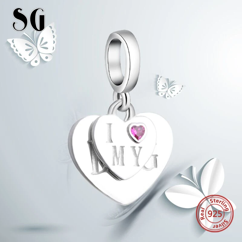 StrollGirl 925 серебряный шарм I love my dog Сердце бусы Высокое качество Бусины Подходят
