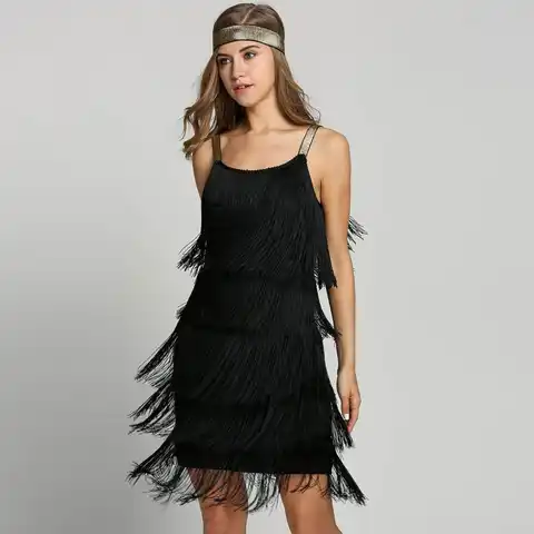 Женское винтажное платье в стиле Гэтсби, с воротником-лодочкой и бахромой