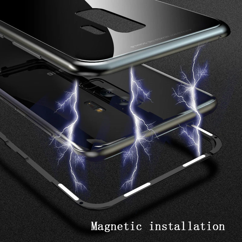Магнитный адсорбционный чехол для Samsung Galaxy S7 Edge S8 S9 Plus чехлы с металлическим
