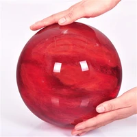 natural crystal ball rock quartz melting red stone fengshui energy ball healing reiki decoration