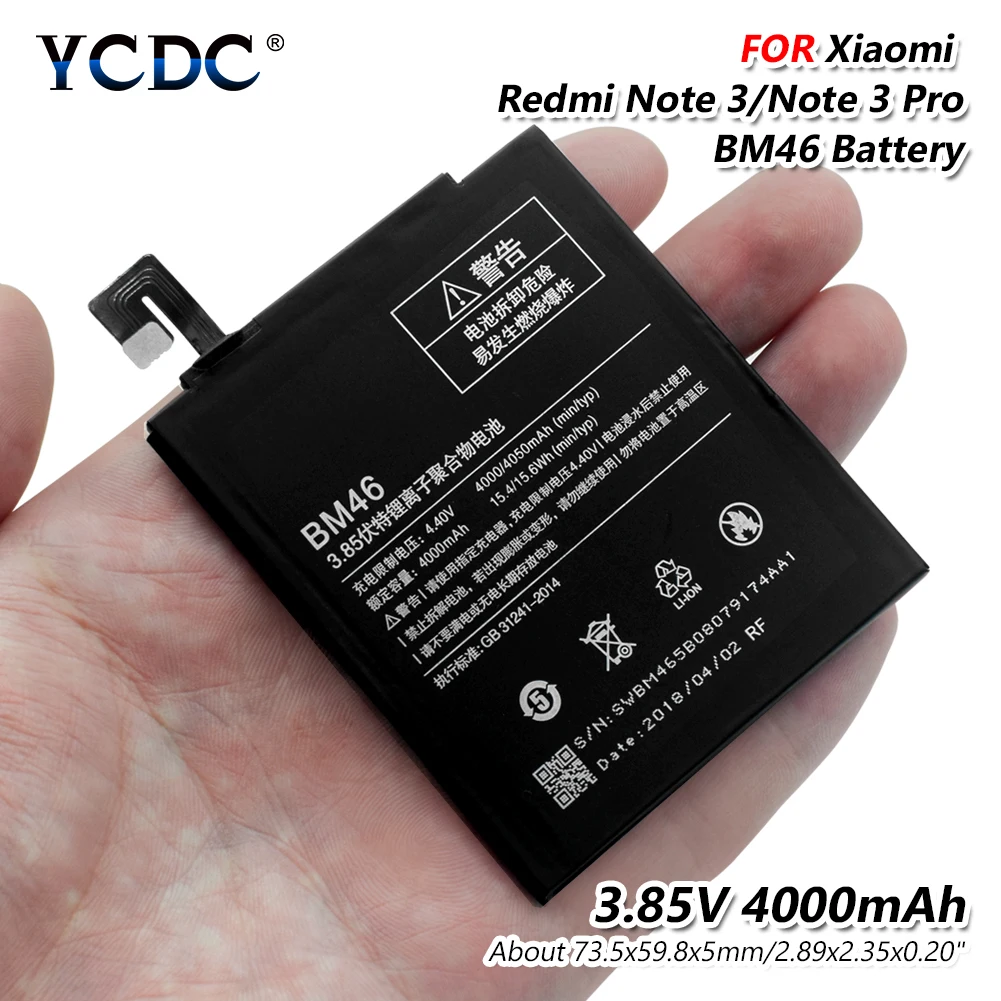 Оригинальный новый литий ионный аккумулятор Bm46 3 85 В 4000 мАч замена для Xiaomi Redmi Note