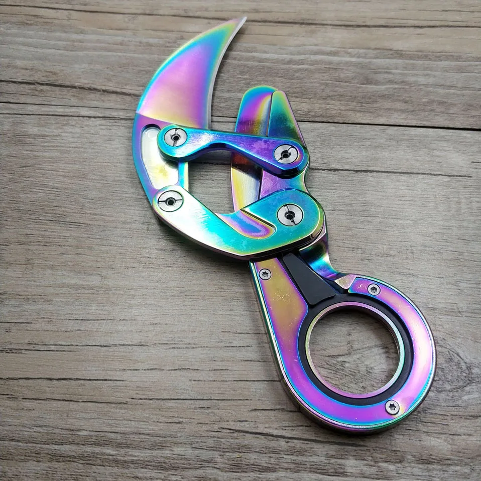 Прямая поставка, складной карманный нож karambit CSGO из нержавеющей стали, портативный механический тактический нож-коготь, инструмент для повседневного использования