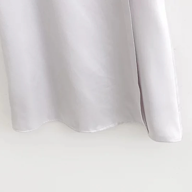 New Silver Stain Midi Skirts Women 2019 Spring-Autumn High Waist Bow Ladies Elegant Split faldas jupe femme girls clothes | Женская