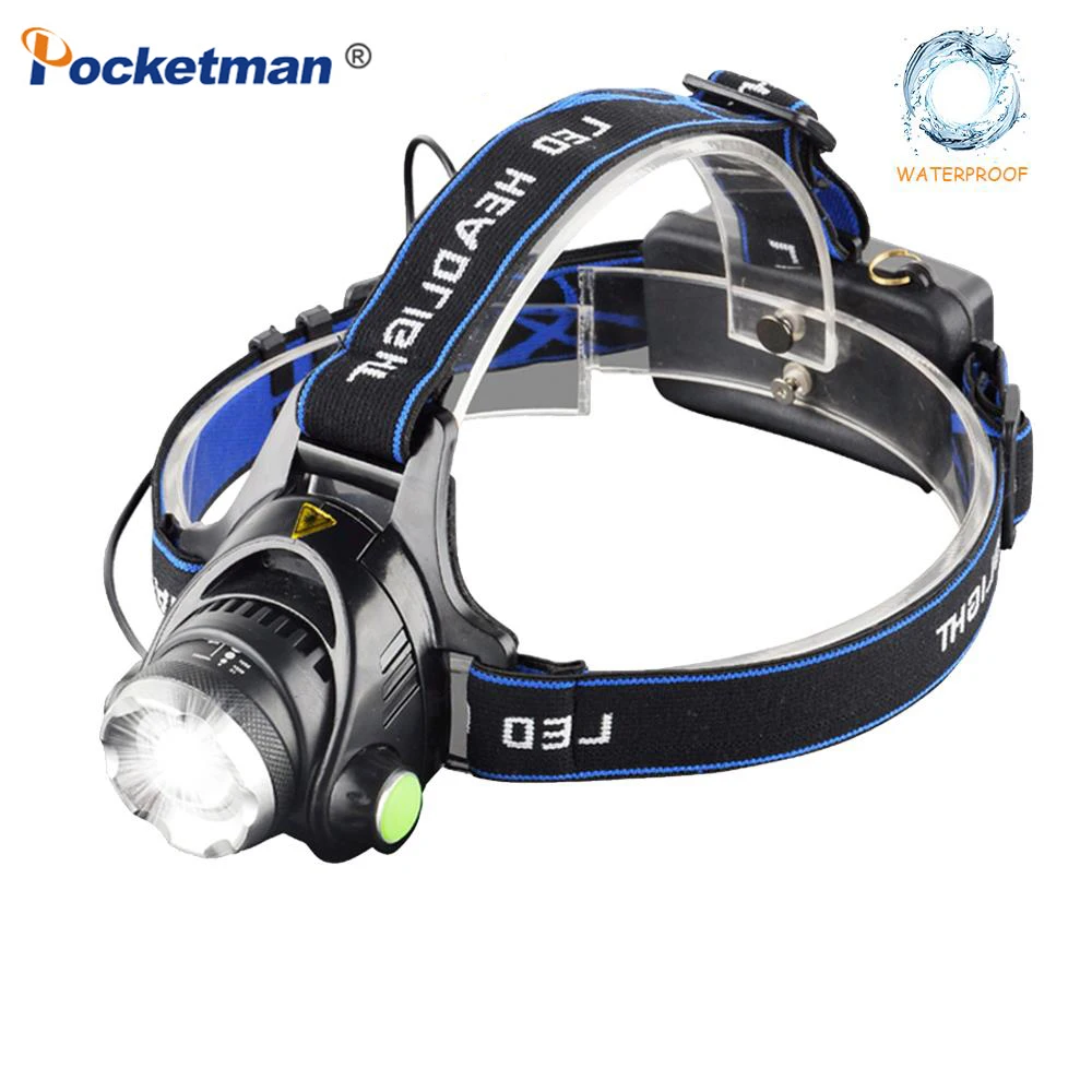 POCKETMAN T6/L2 8000 Люмен светодиодный налобный фонарь с масштабированием, водонепроницаемый Головной фонарь, перезаряжаемый фонарик, налобный фонарь, Новинка - Испускаемый цвет: Package A