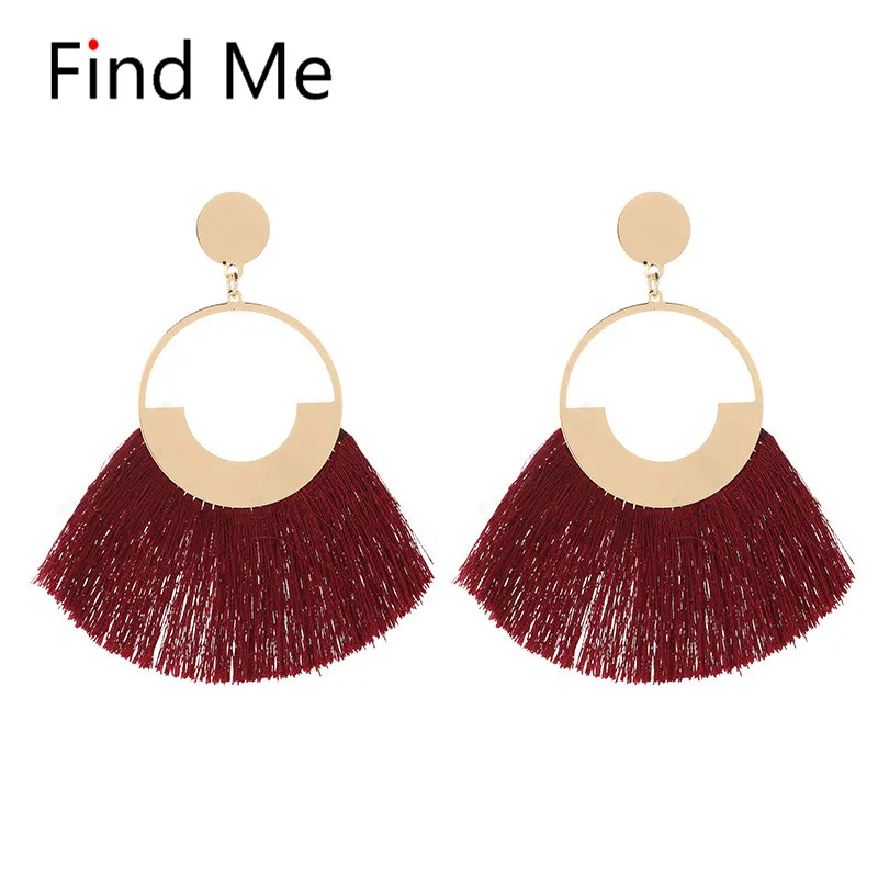 Find Me 2019 Новые Модные Винтажные большие плетеные Висячие серьги для женщин