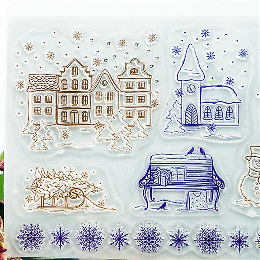 PANFELOU Snow castle Transparent Clear Silicone Stamp/Seal DIY scrapbooking/photo album Decorative clear stamp sheets | Дом и сад