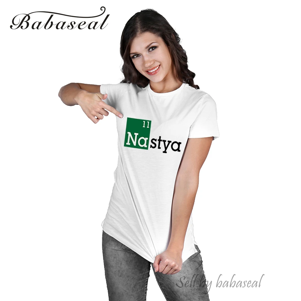 Babaseal брендовая футболка женские корейские топы Nastya забавная с надписью Tumblr
