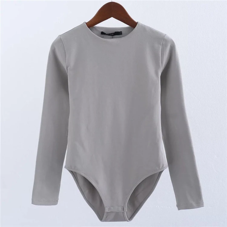 2017 весенние хлопковые обтягивающие боди однотонные Женские повседневные