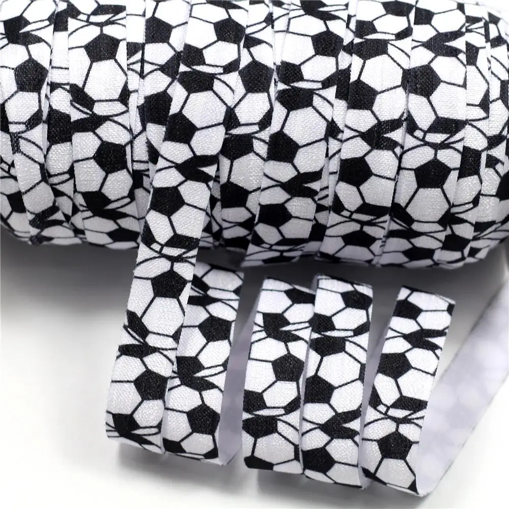 

5/8" 16mm Football Printed Elastic Ribbon 50 Yards/lot HT01-PG022-03015-