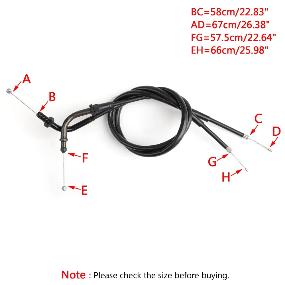 

Areyourshop Motorcycle Throttle Cable Wire Line For Yamaha VMAX12 V-MAX (JP) 1990-1999 1FK-26311-01 1FK-26312-01 Motor Parts
