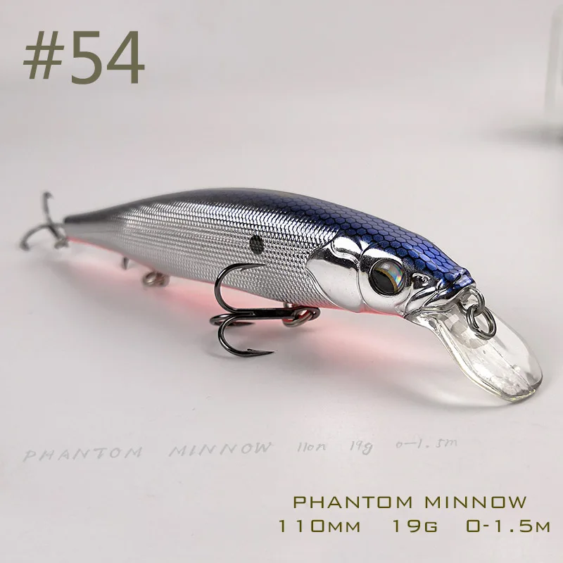 Color 54 Время Фирменная новейшая модель Phantom 110SP приостановить Рыбалка воблеры гольян г 110 мм 19 г искусственные приманки для щуки и бас Рыбалка - Цвет: Color 54