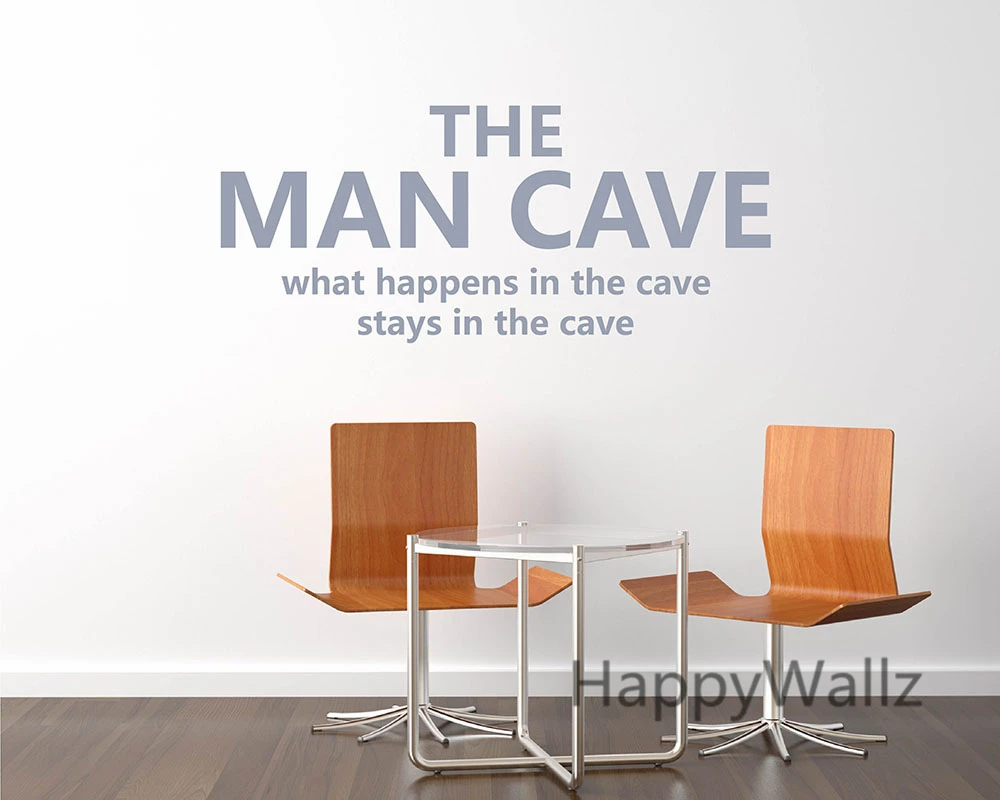 

The Man Cave What Happens In The Cave Stays In The Cave Motivational Quotes Wall Sticker DIY Inspirational Quote Wall Decal Q161