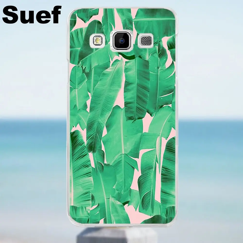Suef мягкий прозрачный чехол с банановыми листьями для Galaxy Alpha Core Prime Note 2 3 4 5 S3 S4 S5 S6 S7