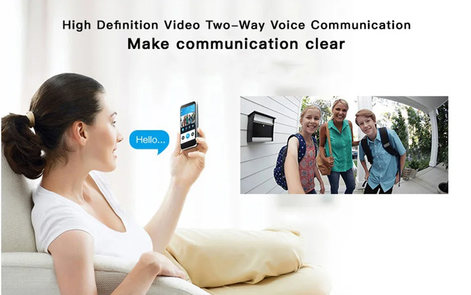 Умный Wifi дверной Звонок камера беспроводной видео регистратор домофон звонок HD