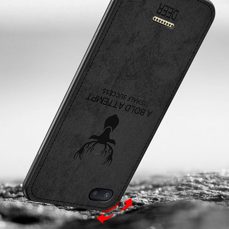 Для xiaomi redmi 6A чехол из ткани с потертостями жесткий для телефона мягкая рамка