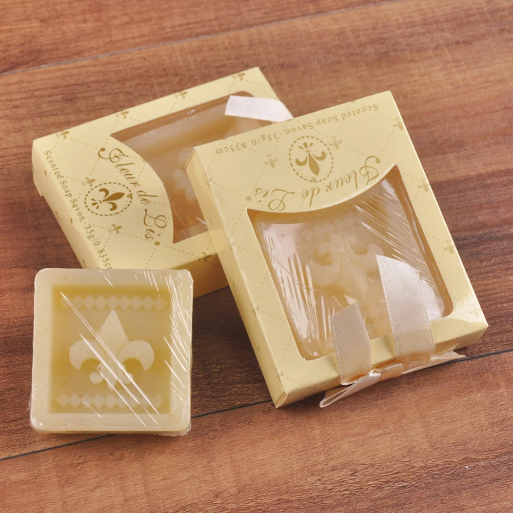 Ирисы в форме цветка de luce маленькое мыло коробке ручной работы для рождения