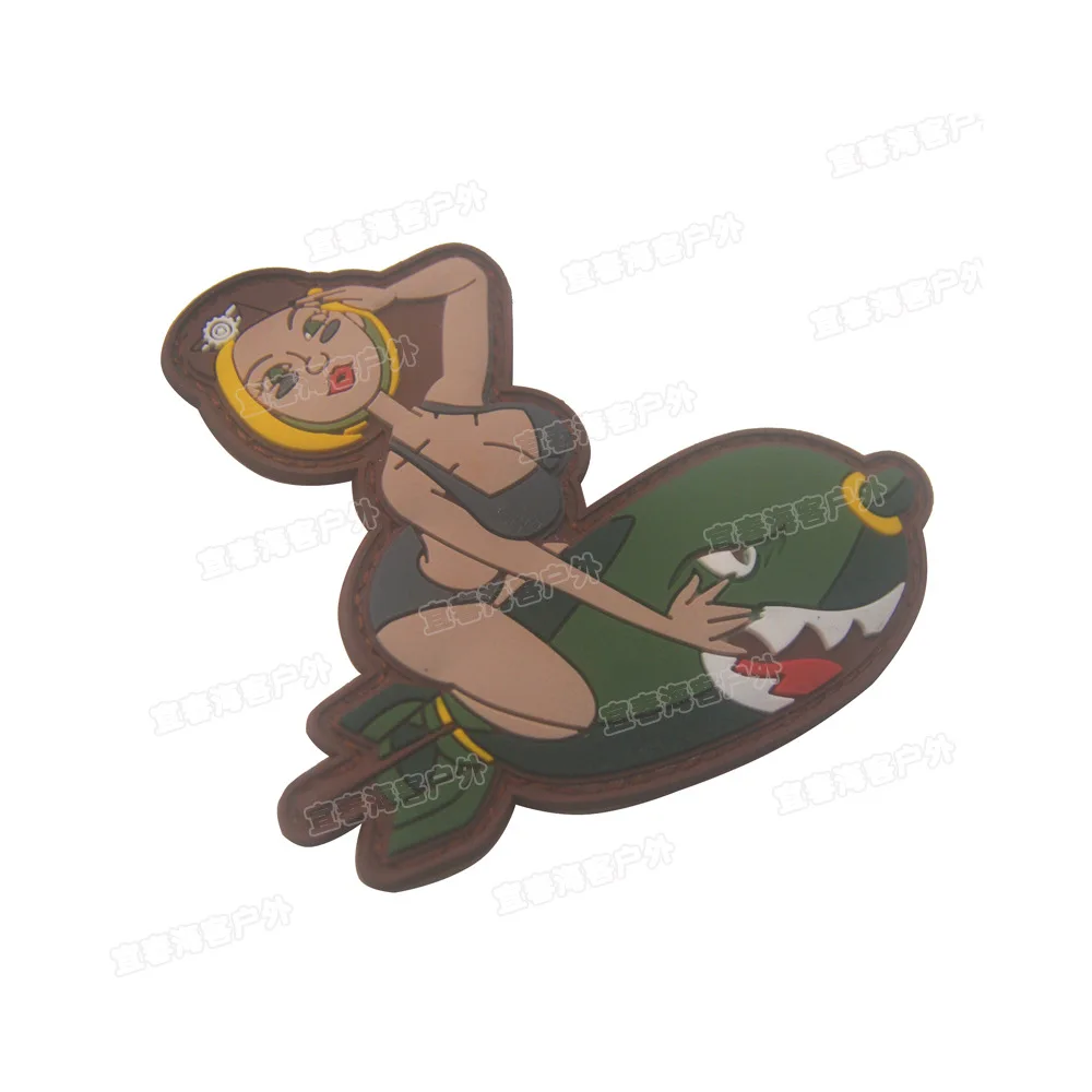 3D ПВХ резиновые сексуальные нашивки для девочек значки боевого духа Летающая