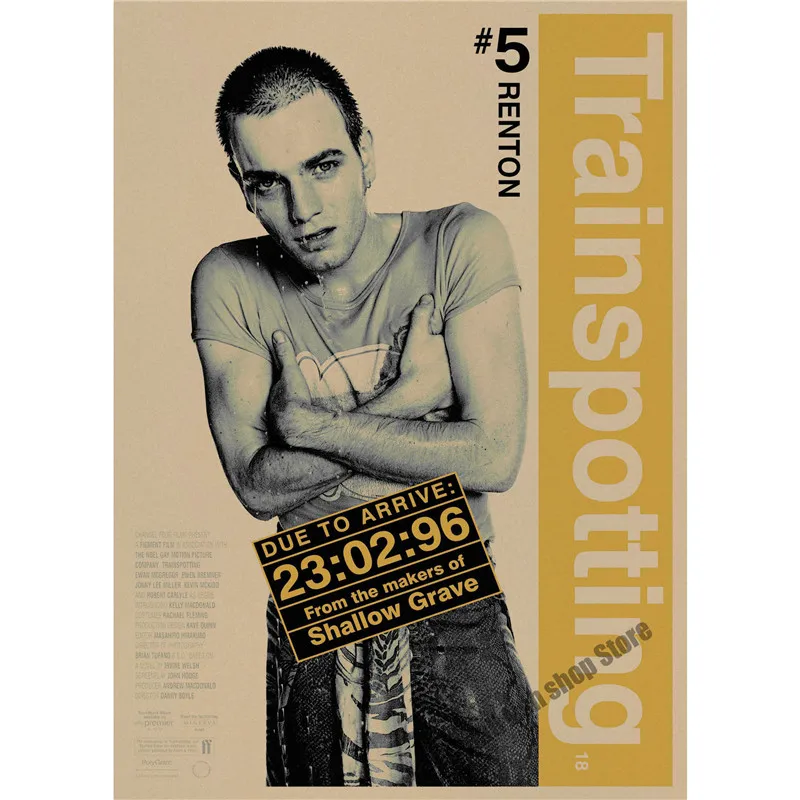 Trainspotting Ewan McGregor Ретро фотобумага Бар Кафе домашний декор живопись Настенная