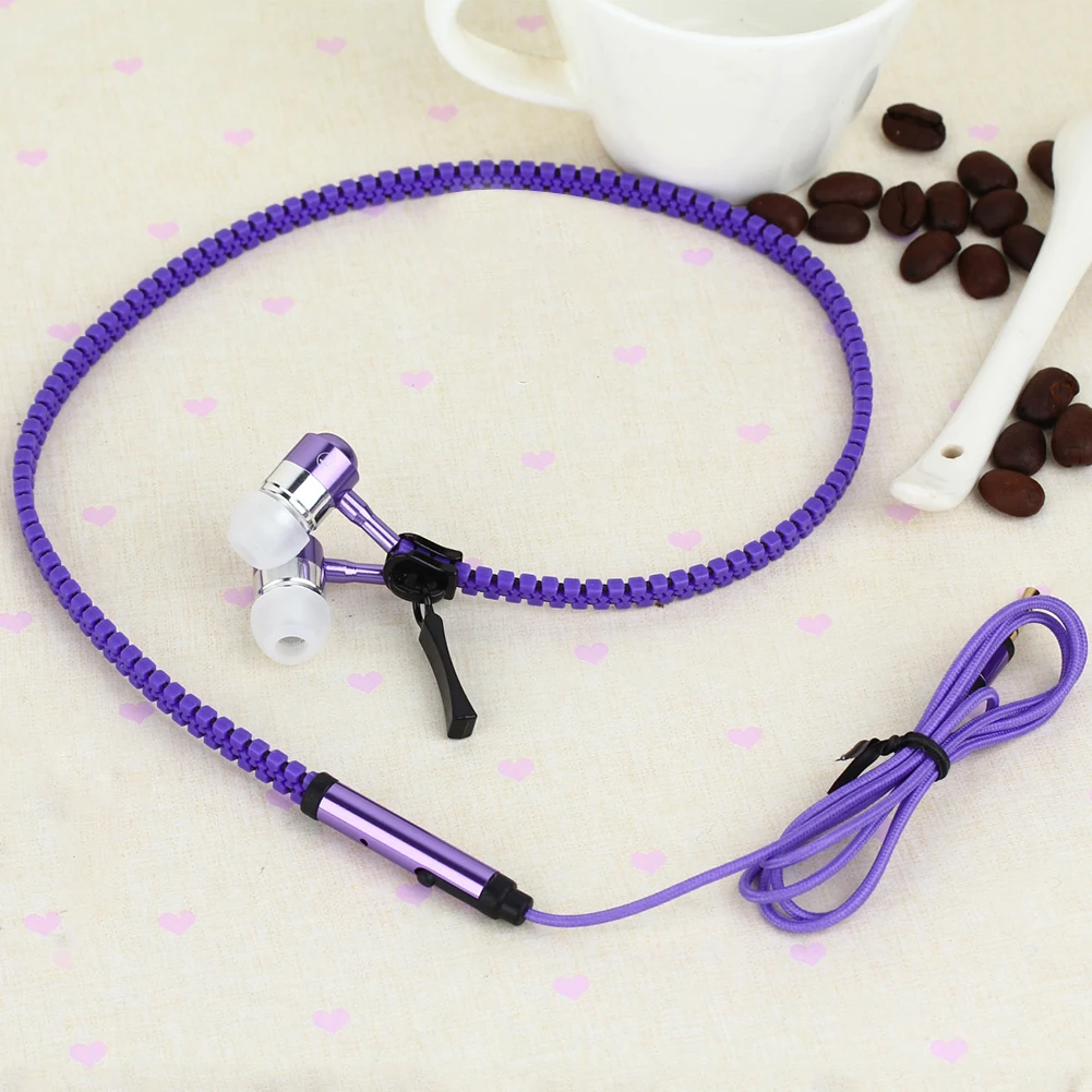 Проводные наушники на молнии 3 5 мм Встроенные с микрофоном basses fashion для сотовых