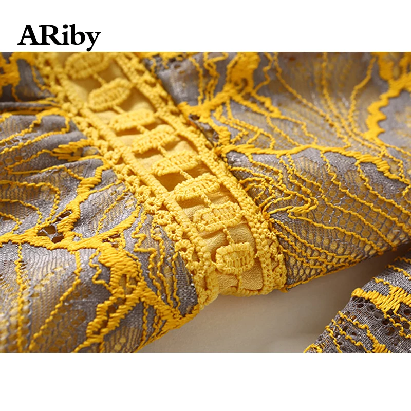 ARiby, женское Модное Элегантное кружевное платье, весна-осень, новое, офисное, женское, тонкое, кружевное, пэчворк, длина до колена, платье Vestidos