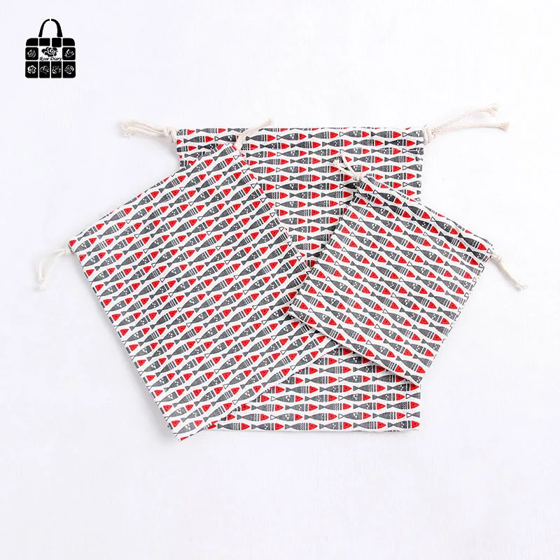 1 шт. милые Мультяшные рыбки 100% хлопок карманные дорожные аксессуары одежда