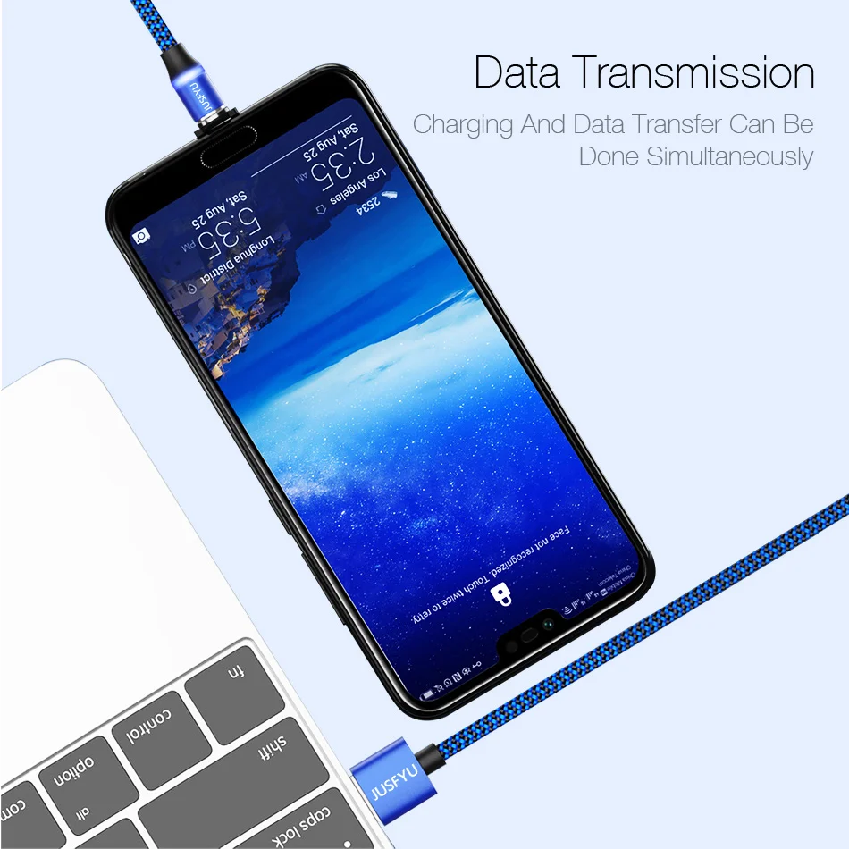 Newest LED Adapter Magnetic USB Cable for iPhone X 8 Micro type C Braided cable Charger Samsung Xiaomi Huawei Cord | Мобильные