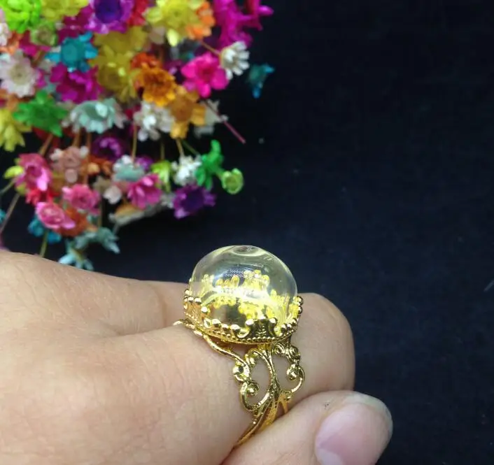 50 компл./лот 15 мм Половина фотоэлемента с кольцом|ring handmade|handmade ringjewelry rings |