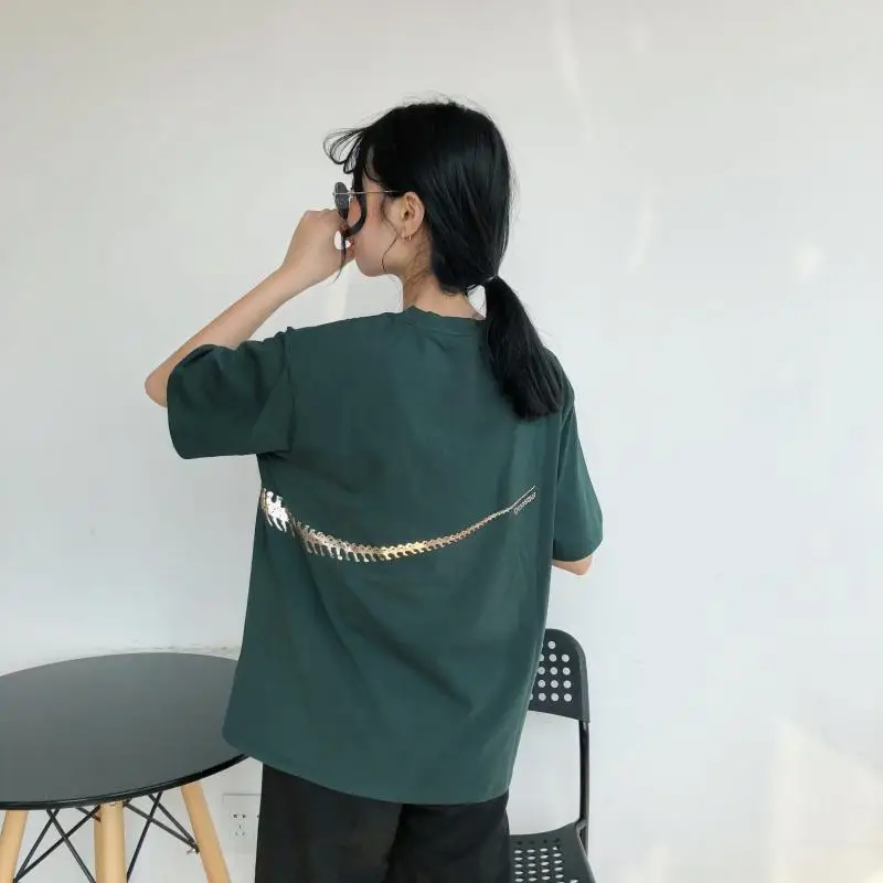 KYMAKUTU Harajuku Hipster лето с принтом динозавра женские футболки короткий рукав O