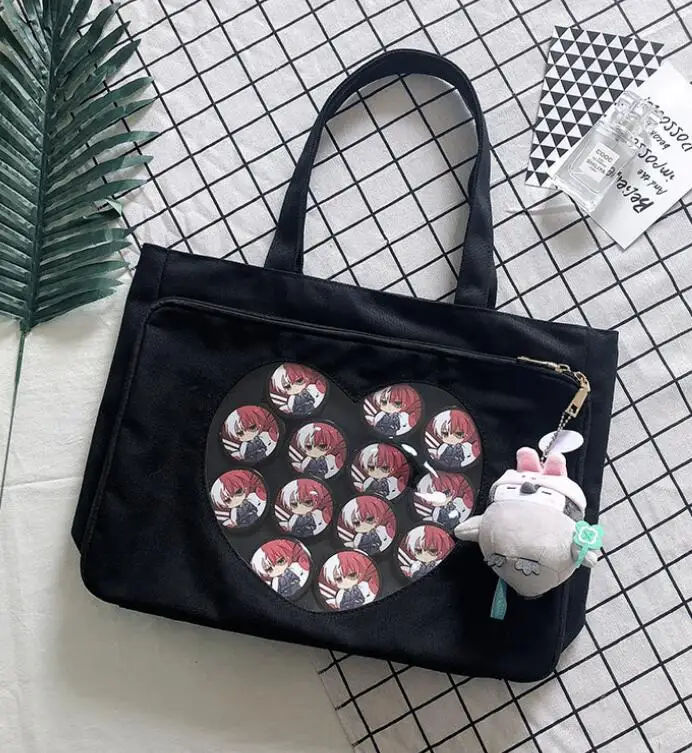 Черный Бренд Wego Ita сумка Kawaii прозрачное окно Лолита Холщовая Сумка сумка на плечо карамельный цвет прекрасный Itabag - Цвет: Черный