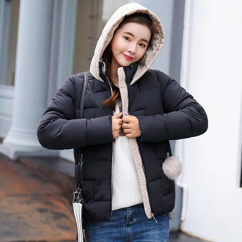 

Cotton-padded Clothes Woman 2019 New Pattern Winter Korean Even Hat Easy Down Cotton Little Chap Bread Serve Loose Coat Tide