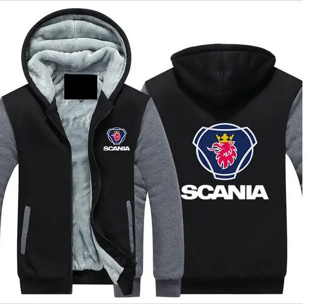 2019Car SCANIA толстовка мужская флисовая Толстая куртка с капюшоном High Street VOLO кардиган